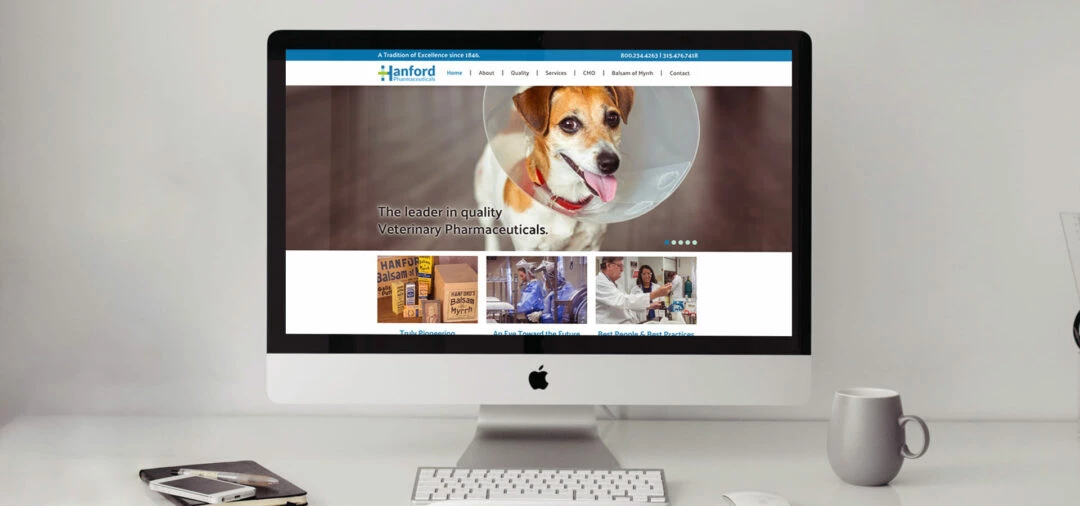 Hanford Pharmaceuticals' Website on Desktop