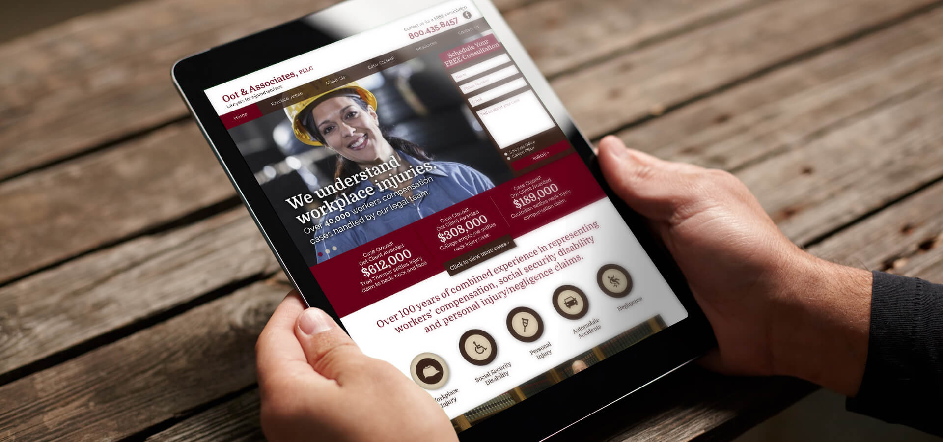Oot & Associates Website on iPad