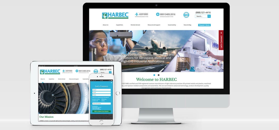 Harbec, Inc. new custom designed, responsive website