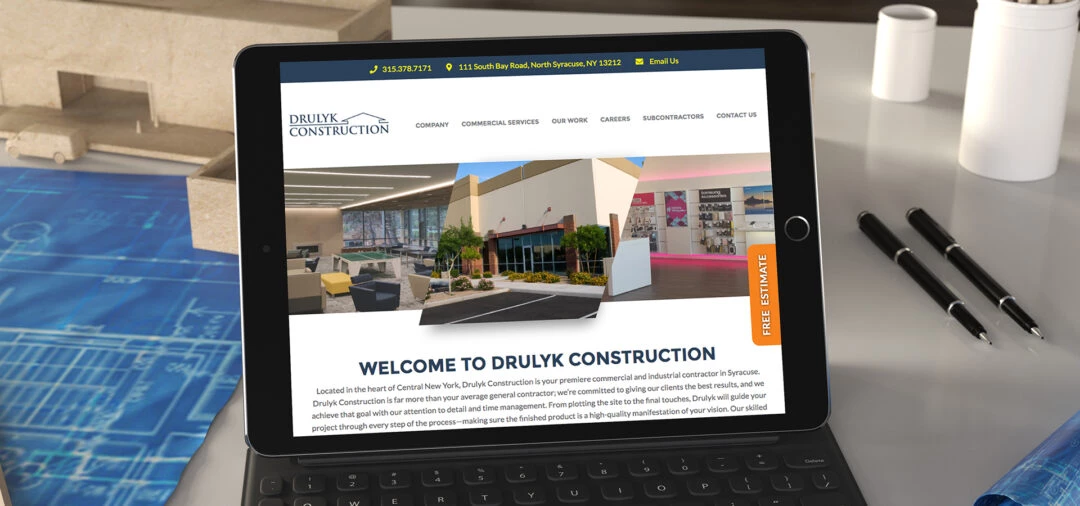drulyk construction website on ipad
