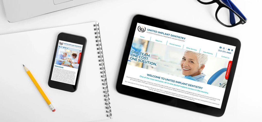 United Implant Dentistry website on tablet and mobile